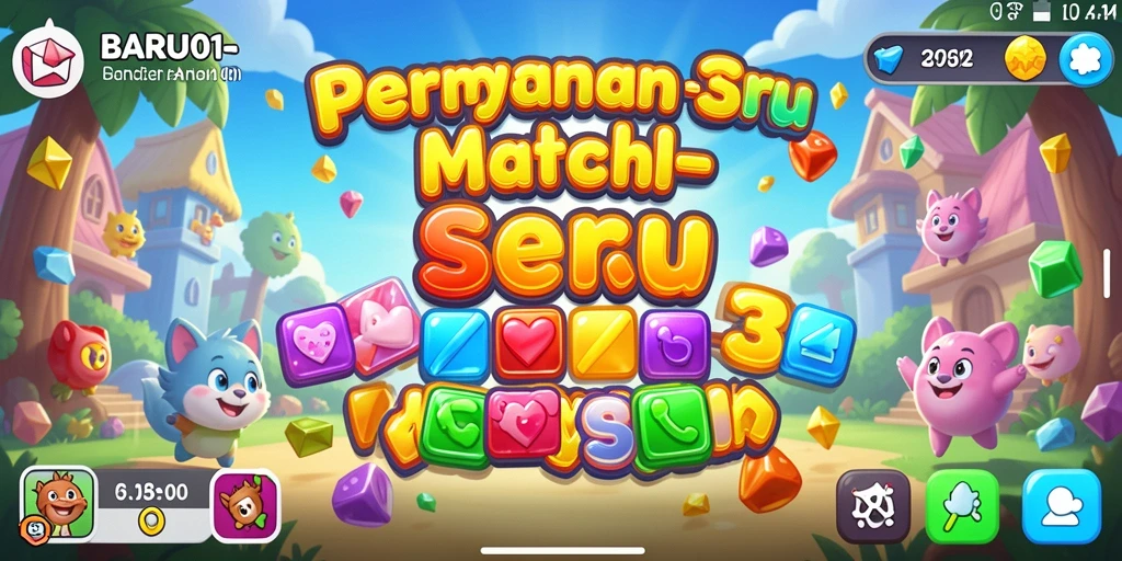 Tampilan screenshot gameplay BARU01 dengan elemen Match-3 yang menarik.
