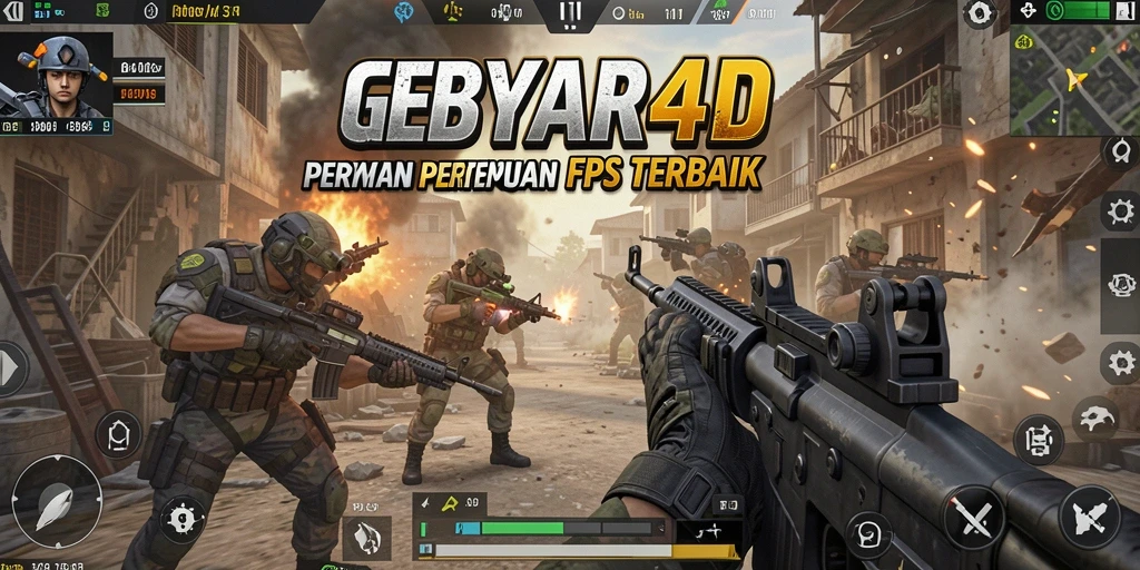 Tangkapan layar dari GEBYAR4D menunjukkan pertarungan seru di dalam permainan FPS.