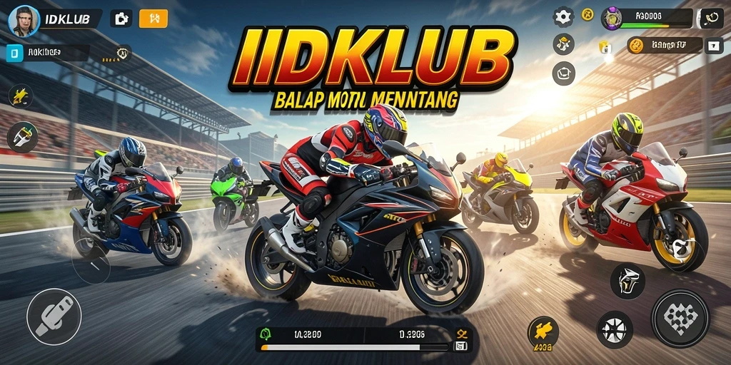 Tampilan gameplay seru dari balapan motor di IDKLUB.