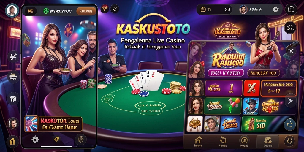 Screenshot gameplay KASKUSTOTO menampilkan aksi nyata di Live Casino.
