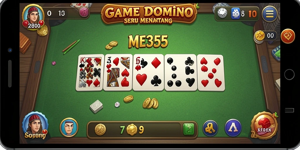Tampilan menarik dari gameplay ME355 saat bermain Domino.