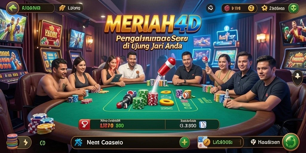 Screenshot gameplay MERIAH4D menampilkan suasana kasino yang hidup dan interaktif.