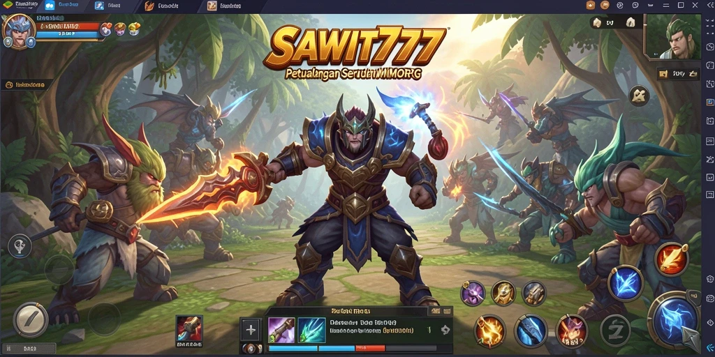Screenshot SAWIT777 menampilkan aksi seru dalam pertarungan MMORPG.